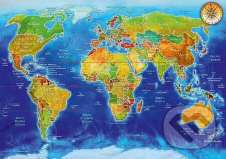 World Geo-Political Map, Bluebird, 2021