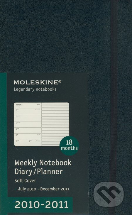 Moleskine - stredný týždenný plánovací zápisník od 7/2010 do 12/2011 (mäkká čierna väzba), Moleskine, 2010