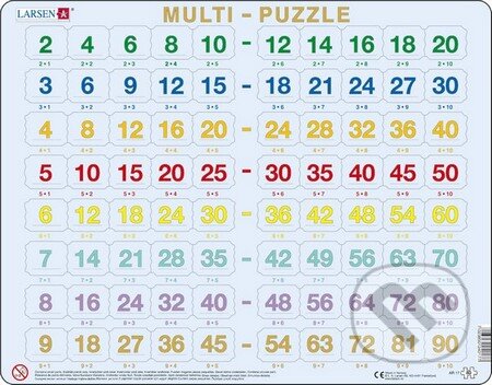 Multi-Puzzle Násobenie AR17 - puzzle z kategorie Naučné puzzle