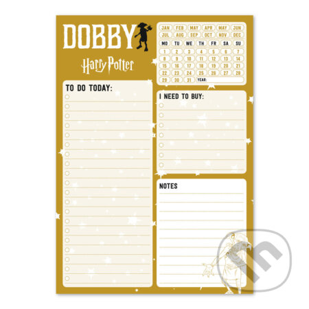 Plánovací blok A5 Harry Potter: Dobby, Harry Potter, 2021
