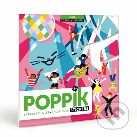 Samolepkové puzzle Mačací priatelia