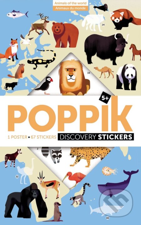 ZVIERATÁ SVETA - vzdelávací samolepkový plagát - hra z kategorie Vzdělávací hry