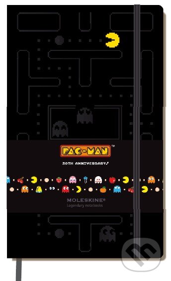 Moleskine - stredný linajkový Pac-Man zápisník (čierny), Moleskine