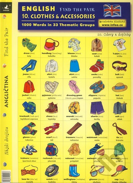 English - Find the Pair 10. (Clothes & Accessories), INFOA
