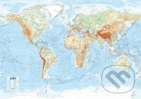 Svět - nástěnná obecně zeměpisná mapa 1 : 21 000 000, Kartografie Praha, 2021