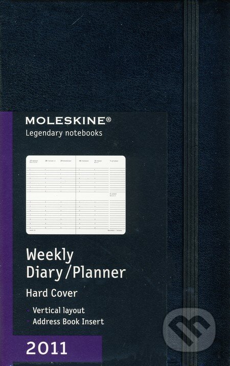 Moleskine - malý týždenný plánovací vertikálny diár 2011 (čierny), Moleskine, 2010
