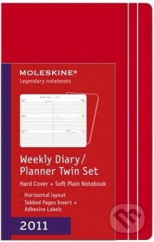 Moleskine - SET - malý týždenný plánovací horizonálny diár 2011 (pevná červená väzba), Moleskine, 2010