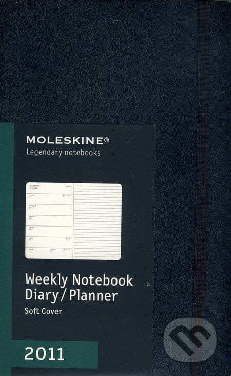 Moleskine - stredný týždenný plánovací diár 2011 (čierna mäkká väzba), Moleskine, 2010