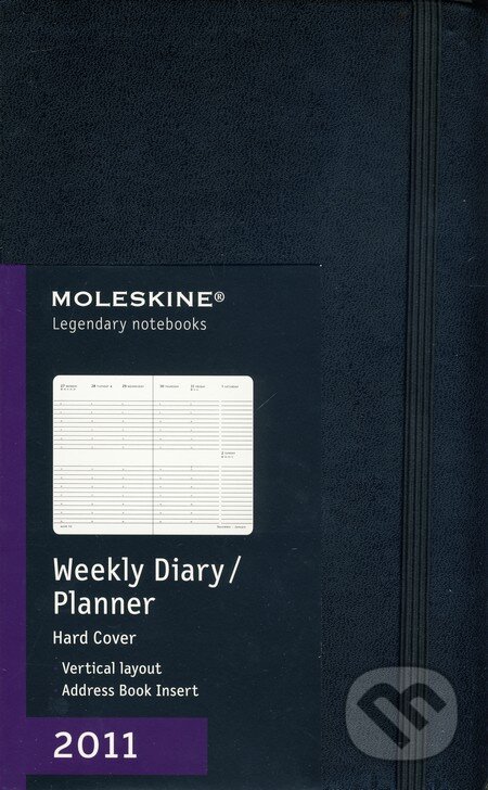 Moleskine - stredný týždenný plánovací vertikálny diár 2011 (čierny), Moleskine, 2010