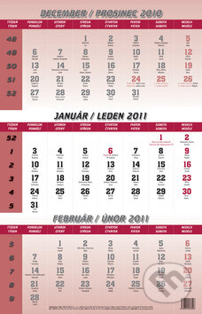 Trojdielny okienkový kalendár 2013, Press Group, 2010