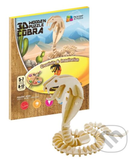Kobra (Dřevěné 3D puzzle) - puzzle z kategorie 3D puzzle