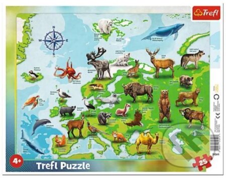 Mapa Evropy se zvířátky, Trefl, 2021