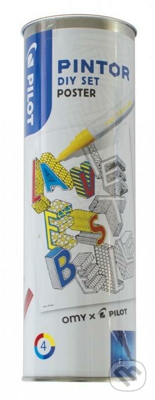 PILOT Pintor Fine Kreativní sada akrylových popisovačů 0,9-1,5mm - Arty 4 ks + plakát