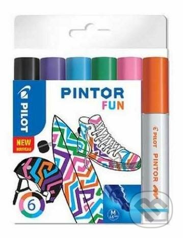 Sada 6 kusov akrylových popisovačov Pintor, (M) stredné, Fun, PILOT, 2021