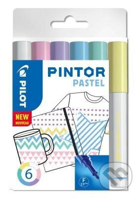 Sada 6 kusov akrylových popisovačov Pintor, (M) stredné, mix pastelových farieb, PILOT, 2021
