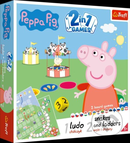 Prasátko Peppa 2v1: Člověče, nezlob se a Hadi a žebříky - hra z kategorie Klasické hry