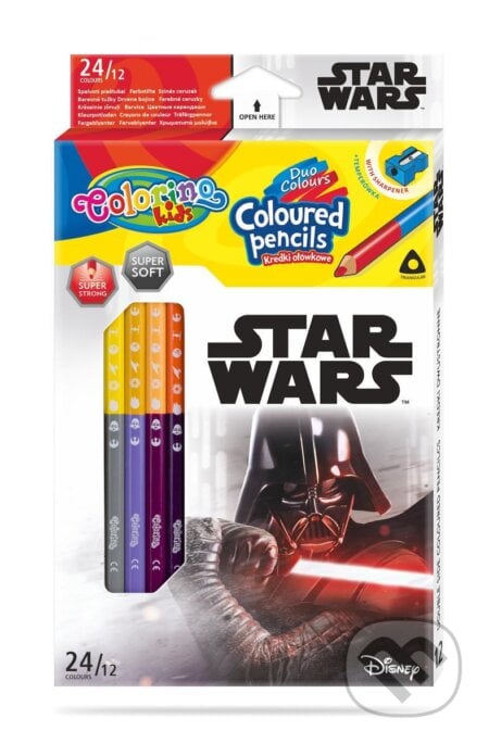 Colorino Star wars - oboustranné pastelky trojhranné 24 barev, Colorino, 2021
