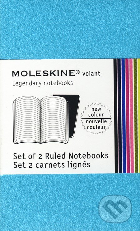 Moleskine - sada 2 vreckových linajkových zápisníkov Volant (mäkká väzba) - modré, Moleskine