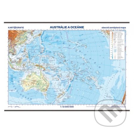 Austrálie a Oceánie - školní nástěnná zeměpisná mapa 1:13 mil./136x96 cm, Kartografie Praha, 2021