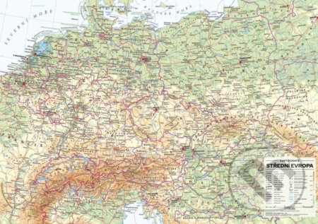 Střední Evropa - nástěnná obecně zeměpisná mapa 1 : 1 715 000, Kartografie Praha, 2021