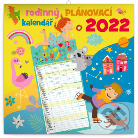 Nástěnný rodinný plánovací kalendář 2022, Presco Group, 2021