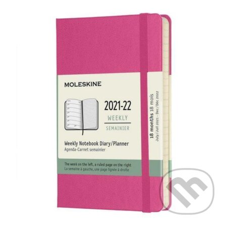 Moleskine Zápisník plánovací 2021-2022 růžový S, tvrdý, Moleskine, 2021