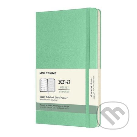 Moleskine Zápisník plánovací 2021-2022 zelený L, tvrdý, Moleskine, 2021
