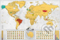 Stieracia mapa sveta Deluxe XXL – blanc  (zlatá), Giftio, 2021