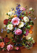 Puzzle: Roses in a Blue Vase (Albert Williams). Castorland