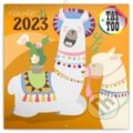 Poznámkový nástěnný kalendář Šťastné lamy 2023, Presco Group, 2022