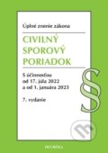 Kniha: Civilný sporový poriadok. Úzz, 7. vyd., 6/2022 (Heuréka). Heuréka, 2022