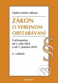 Zákon o verejnom obstarávaní. Úzz, 5. vyd., 6/2022, Heuréka, 2022