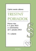 Kniha: Trestný poriadok. Úzz, 11. vyd., 6/2022 (Heuréka). Heuréka, 2022