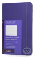 Moleskine – 12-mesačný horizontálny diár 2014 fialový (stredný, týždenný, pevná väzba), Moleskine, 2013