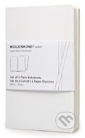 Moleskine - sada 2 malých čistých zápisníkov Volant (mäkká väzba) - biely, Moleskine