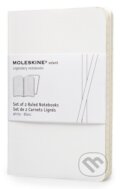 Moleskine - sada 2 malých linajkových zápisníkov Volant (mäkká väzba) - biely