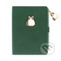 Luxusný diár s perom - Mačka na zelenej, Albi, 2022