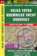 Veľká Fatra, Kremnické vrchy, Donovaly 1:40 000 - turistická mapa  č. 476, 2020