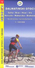 Dalmátské pobřeží sever (Šolta, Brač, Hvar, Vis, Korčula, Makarska, Biokovo) /cykloturistická mapa 1:100 000, freytag&berndt