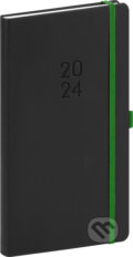 Vreckový diár Nox 2024, čierny–zelený, Notique, 2023
