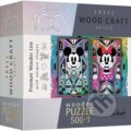 Puzzle: Drevené puzzle 501 - Mickey a Minnie Mouse (Trefl). Trefl, 2023