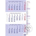 Kalendář nástěnný 2024 - Tříměsíční modrý s poznámkami, Helma365, 2023