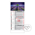 Štandard 3-mesačný kombinovaný nástenný kalendár 2024 - fialové pole, Spektrum grafik, 2023