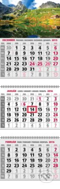 Klasický 3-mesačný kalendár 2016 s motívom hôr, Spektrum grafik, 2015
