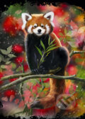 Puzzle: Červená panda sedí na konári (Alipson Puzzle)