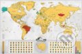 Stírací mapa světa EN - blanc gold XXL, Giftio, 2024