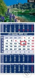 Štandardný 4-mesačný kalendár 2017 s motívmi horského jazera, Spektrum grafik, 2016
