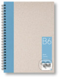 Kroužkový zápisník B6, čistý, světle modrý, 50 listů, BOBO BLOK, 2024