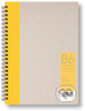 Kroužkový zápisník B6, linka, žlutý, 50 listů, BOBO BLOK, 2024