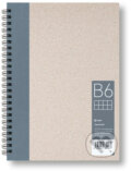 Kroužkový zápisník B6, čtverec, šedý, 50 listů, BOBO BLOK, 2024
